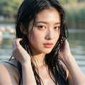 髪を洗う女性 2 3枚目