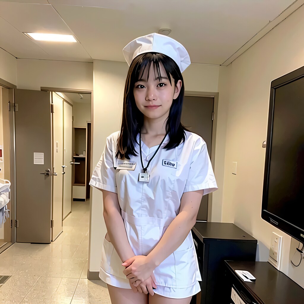 黒髪ロングで白衣の美女１２２