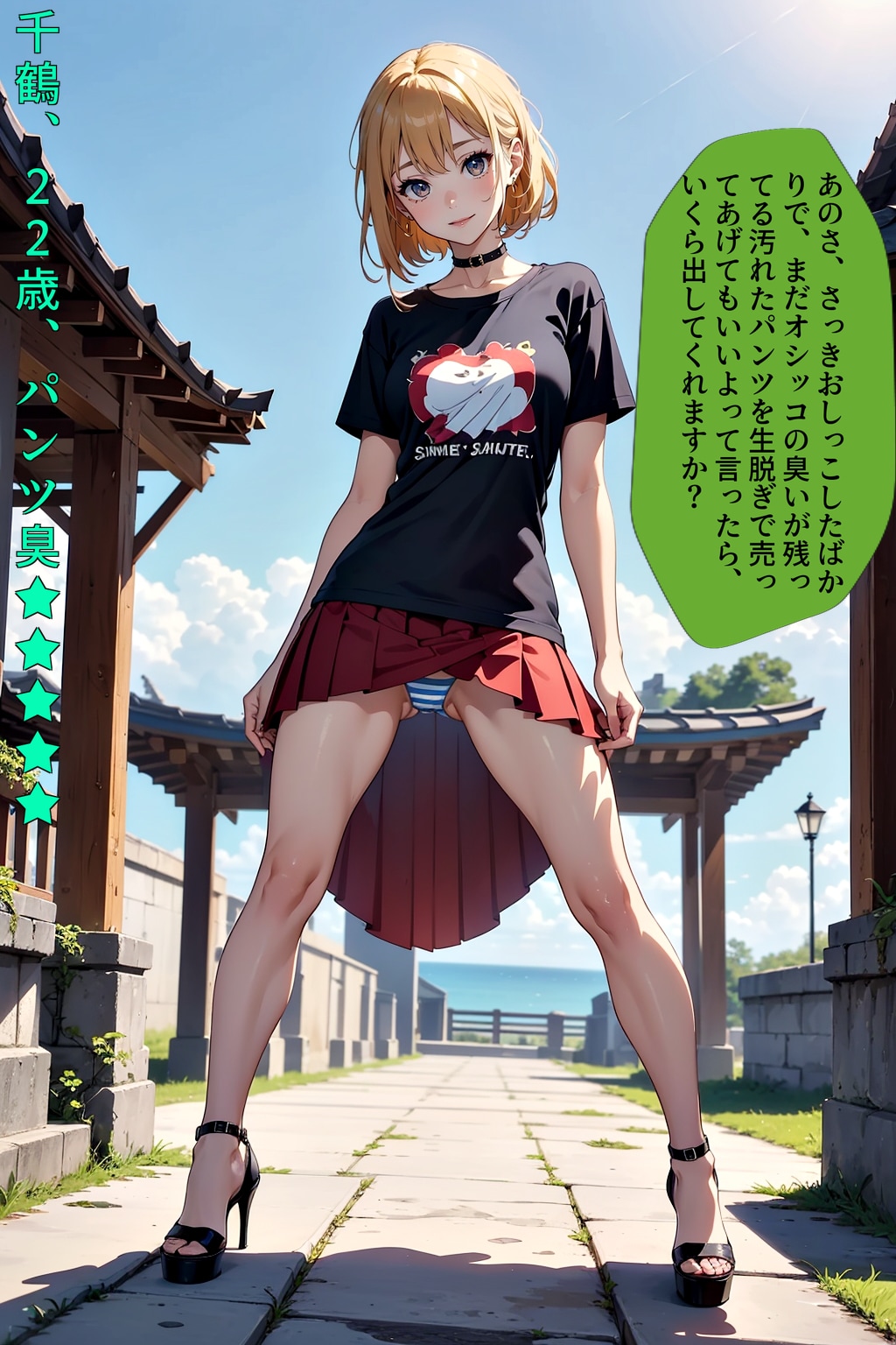 パンツを見せてくれるミニスカ女～縞パン編～