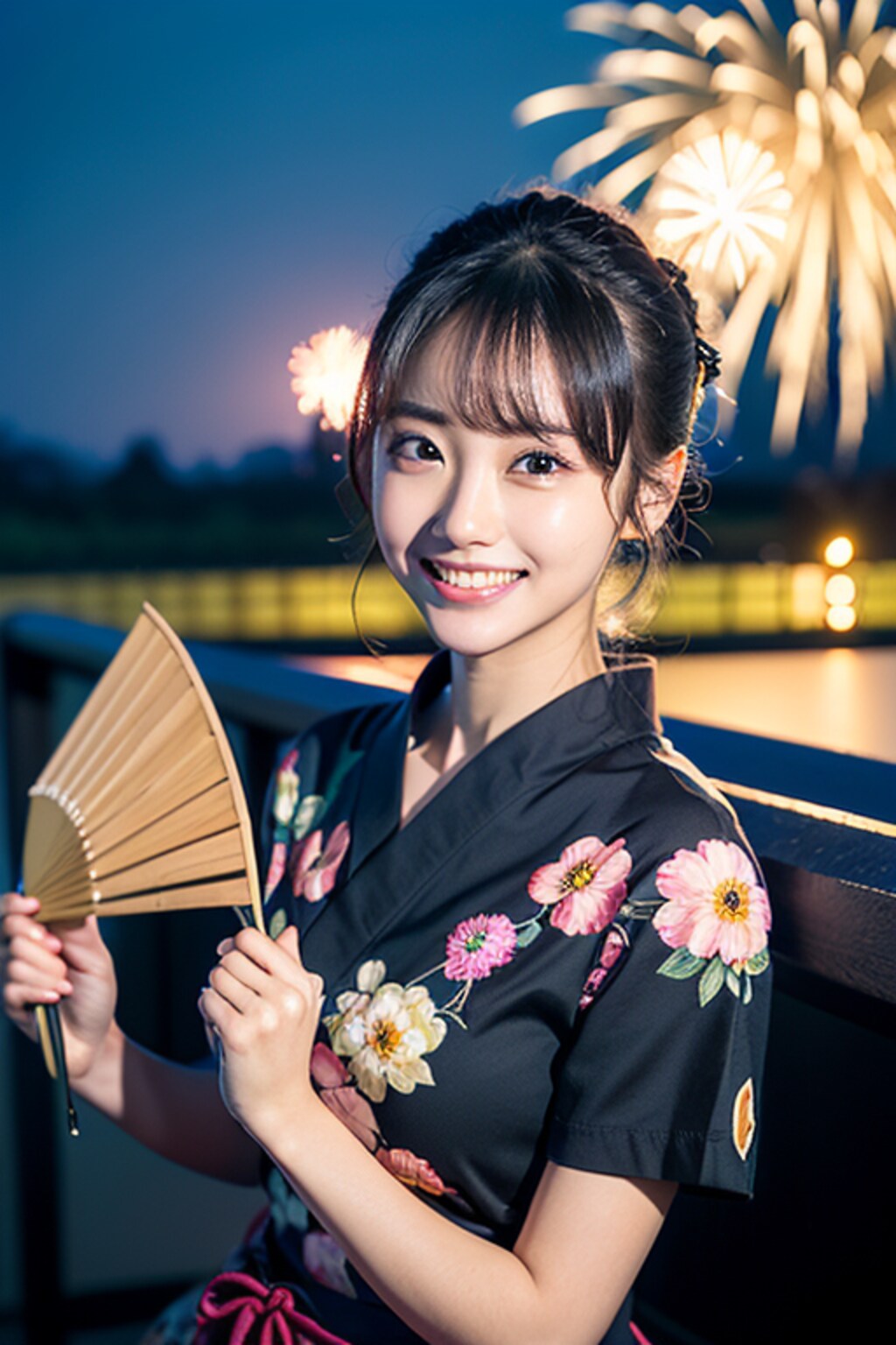 花火を見ながら