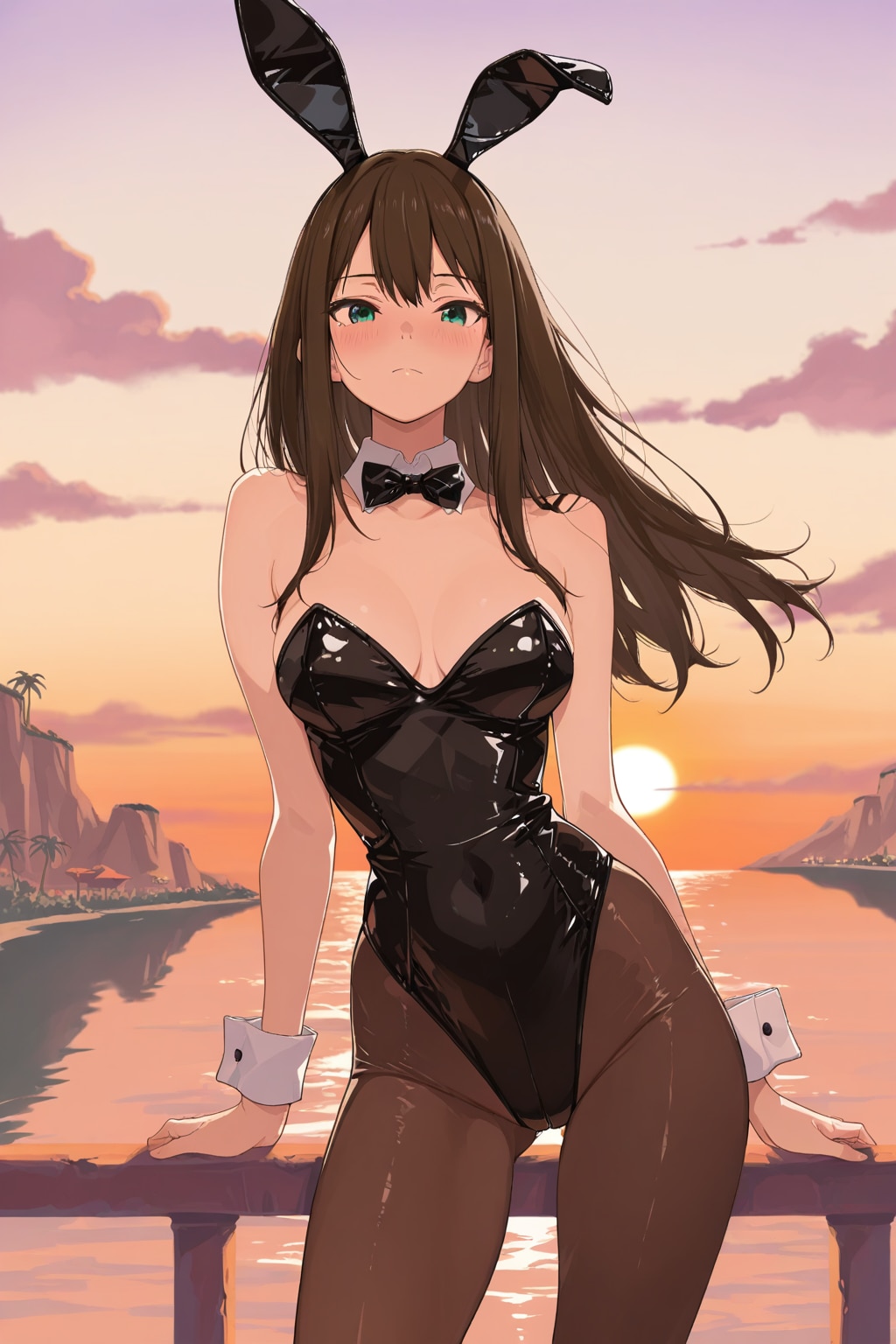 バニーガール衣装のしぶりんとアメリカネズミの国(?)(ちちぷい版)