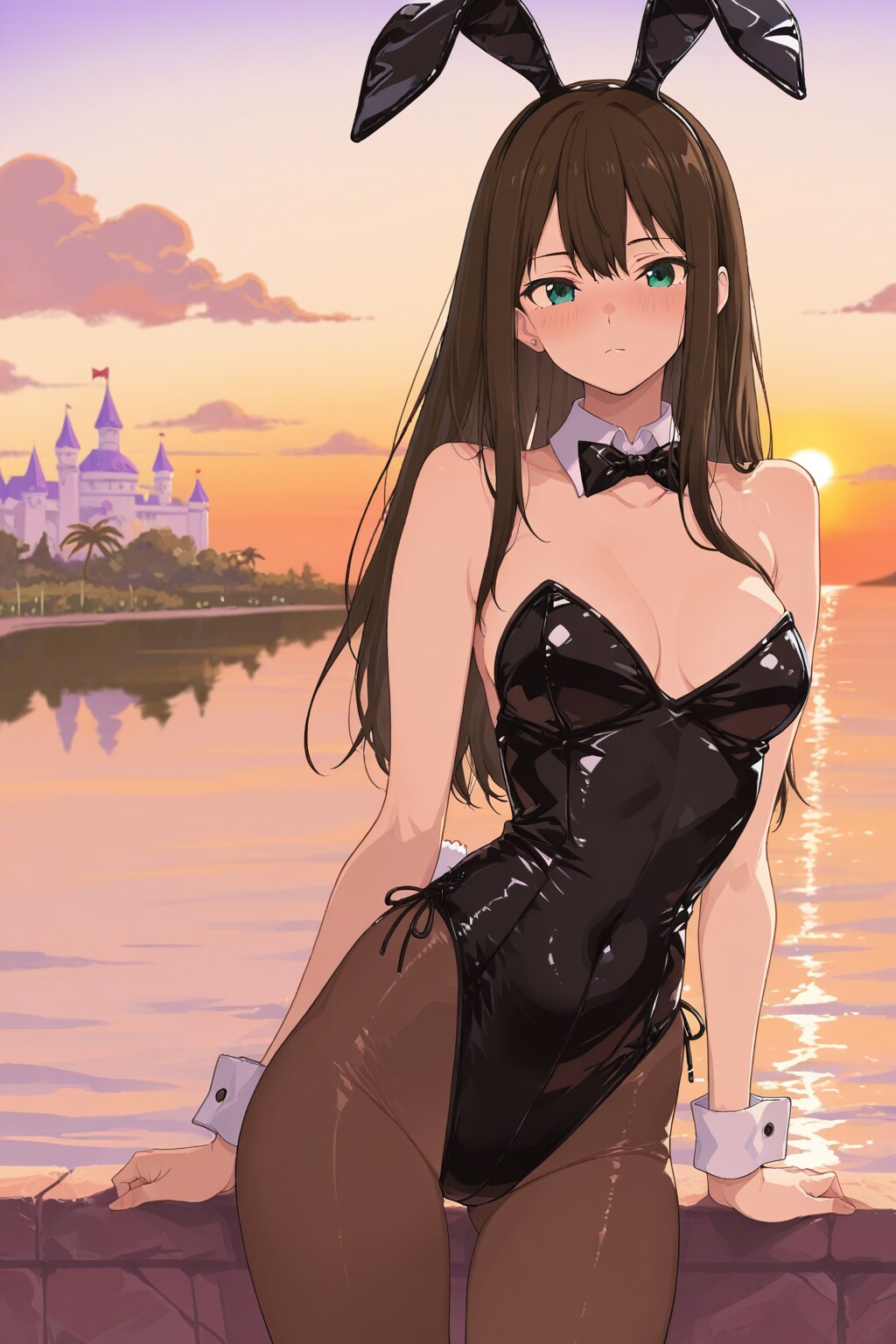 バニーガール衣装のしぶりんとアメリカネズミの国(?)(ちちぷい版)