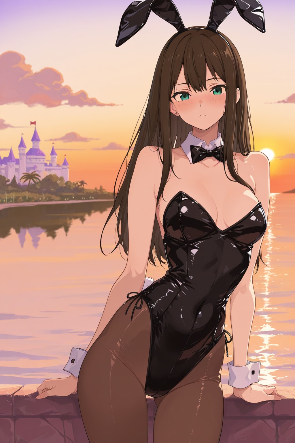 バニーガール衣装のしぶりんとアメリカネズミの国(?)(ちちぷい版)