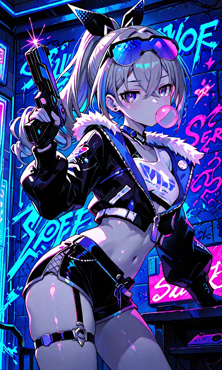 銀狼:SilverWolf（ネオン調）