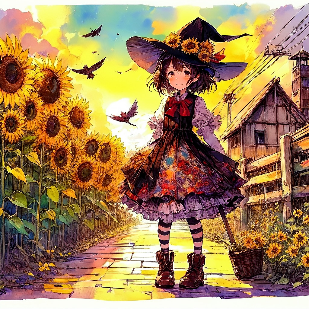 夕暮れのひまわりと、魔女 (ウィッチ146)