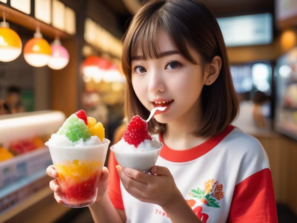 猛暑だ、かき氷が美味しい♪