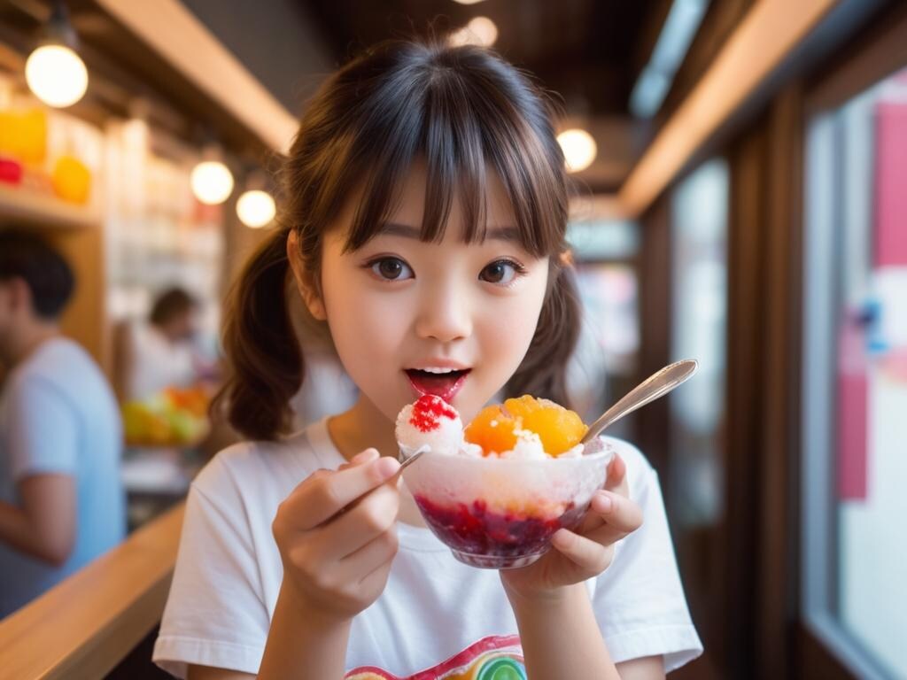 猛暑だ、かき氷が美味しい♪