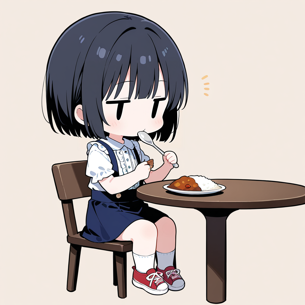 カレーを食べる