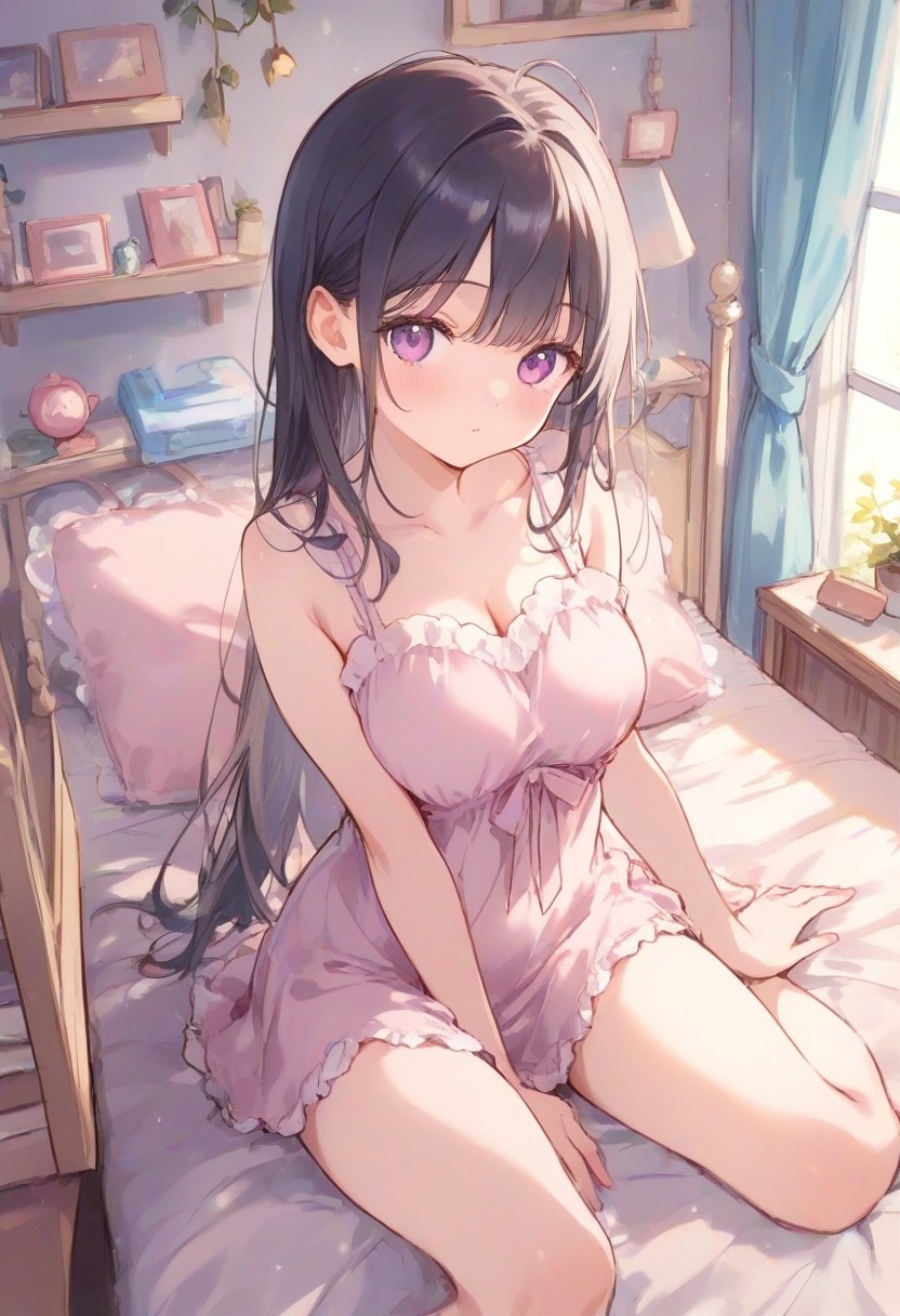 少女の部屋(水彩タッチ)(140)
