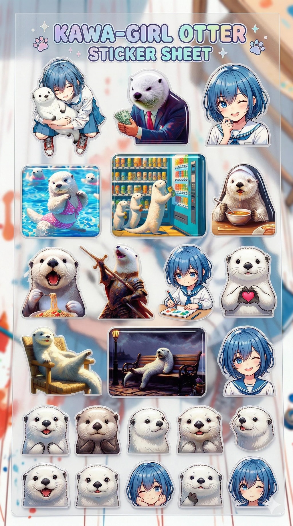 白くま&白ラッコシール