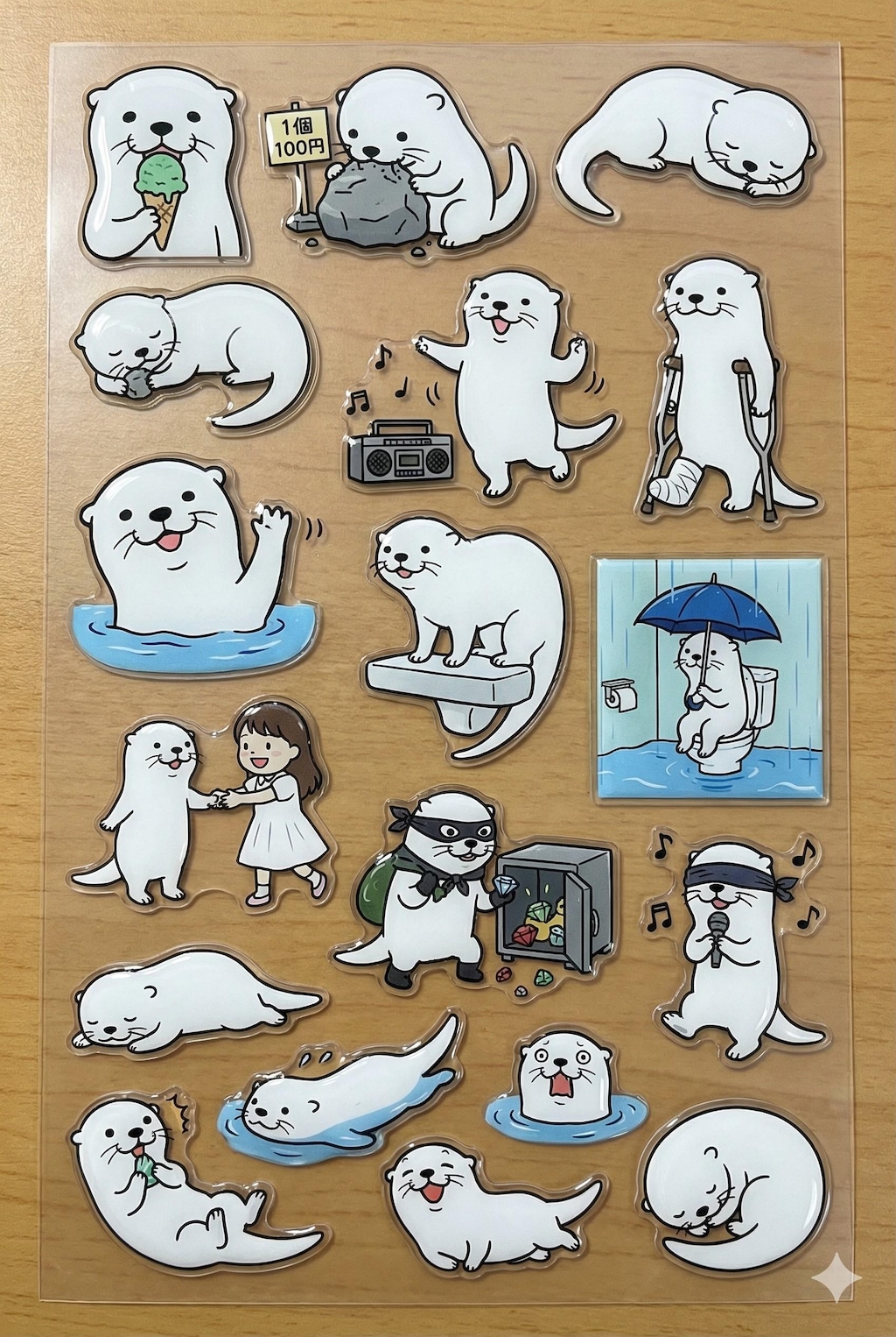 白くま&白ラッコシール