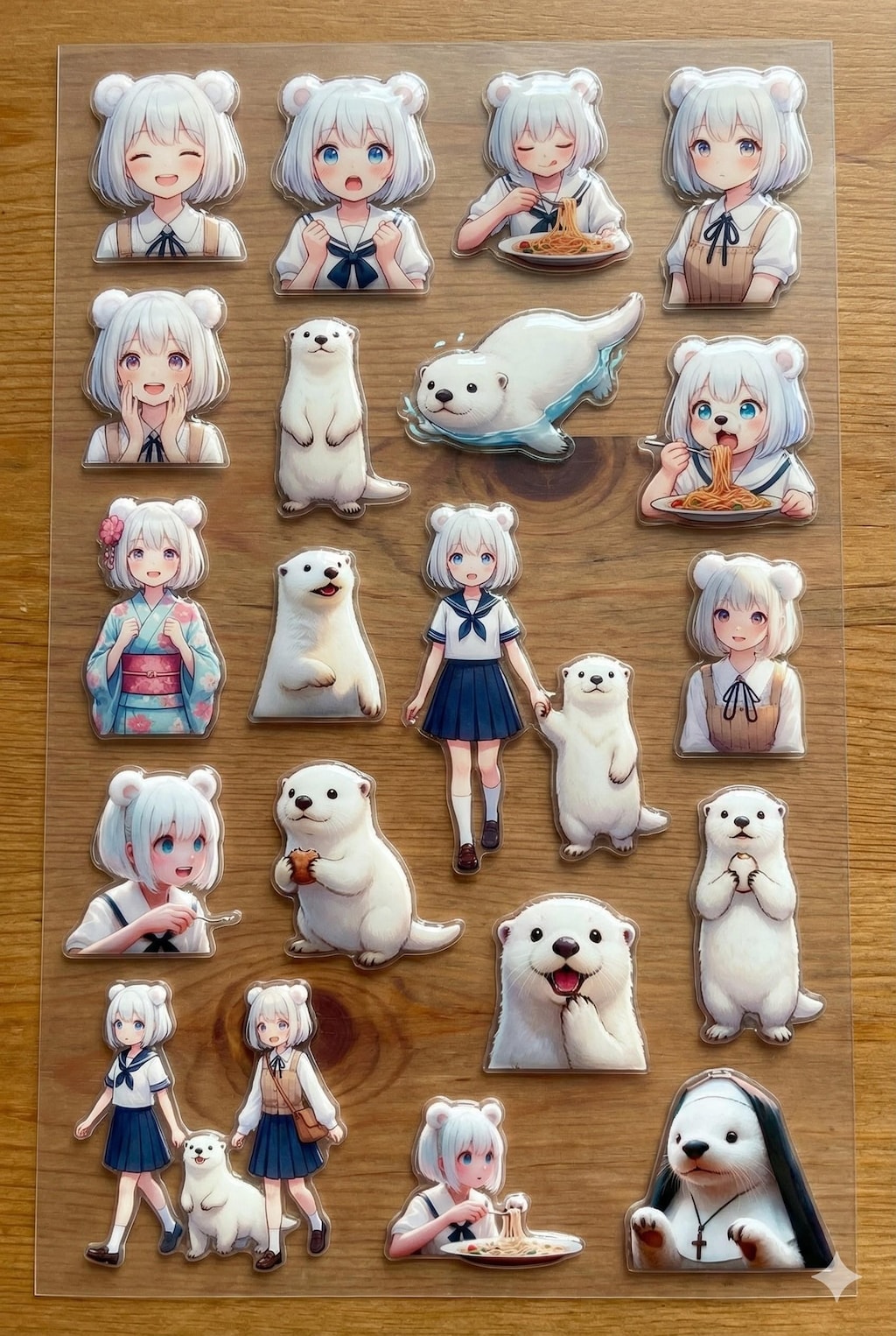 白くま&白ラッコシール