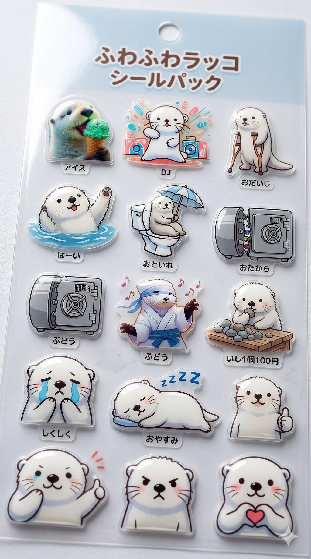 白くま&白ラッコシール