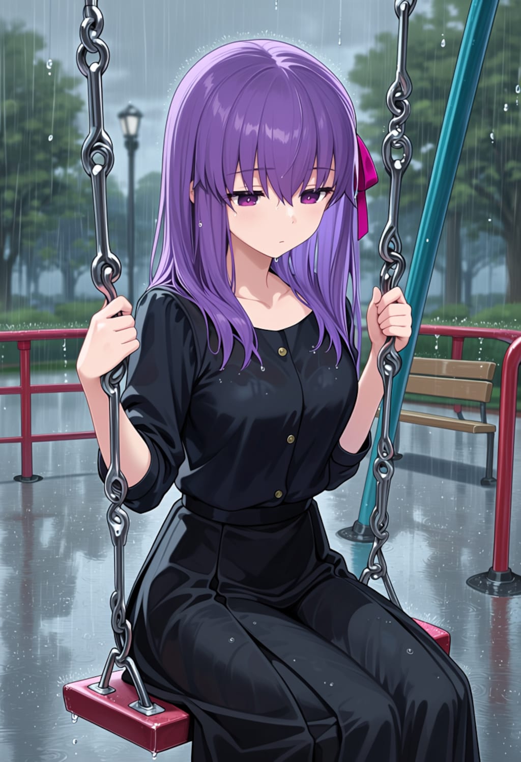 雨上がりのブランコ