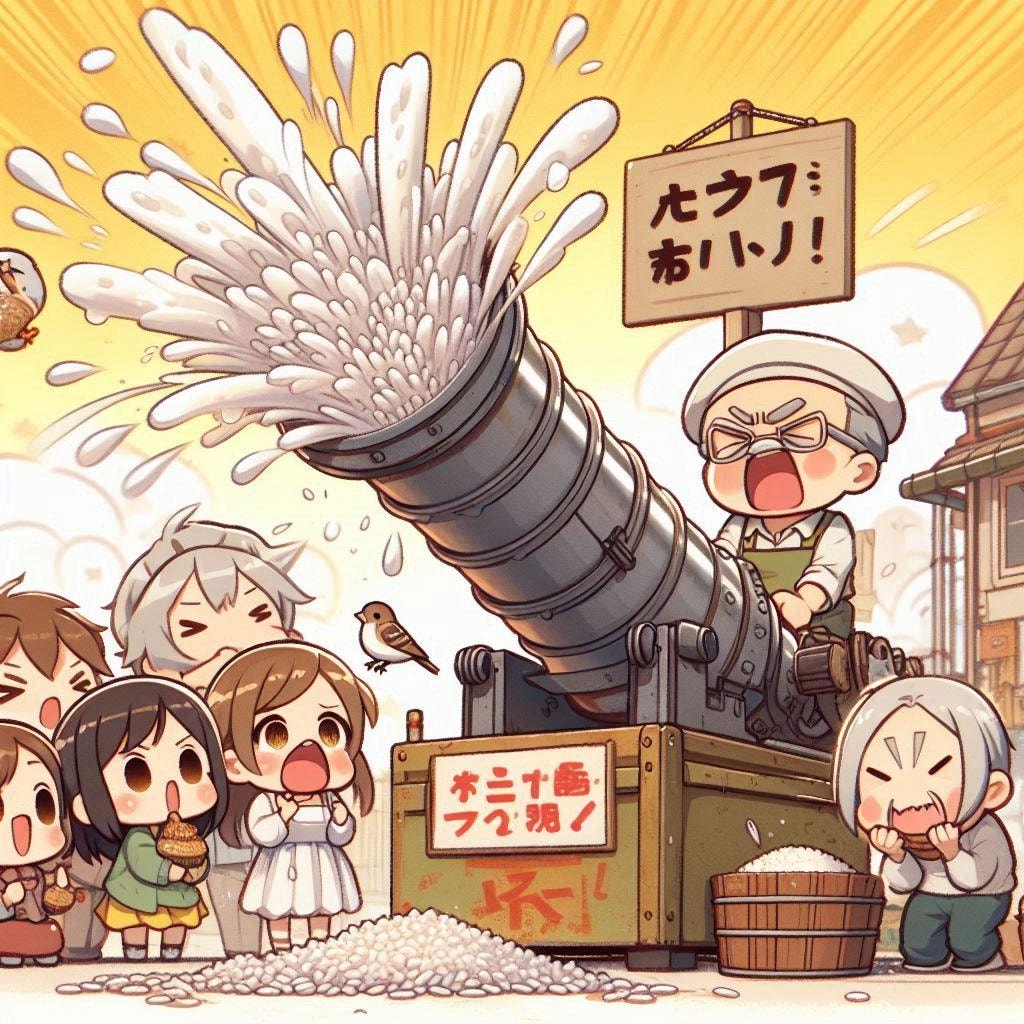 豪快！ポン菓子