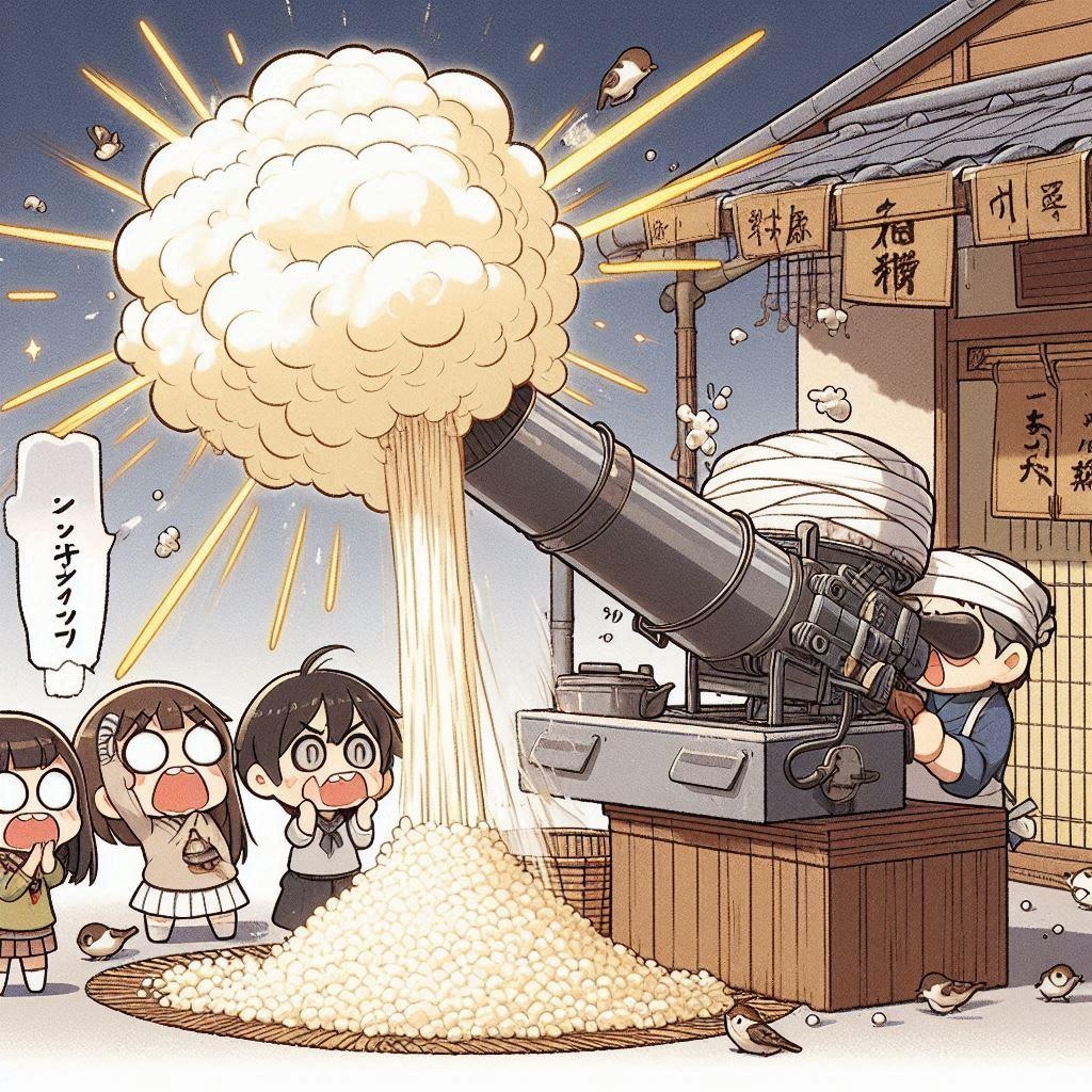 豪快！ポン菓子