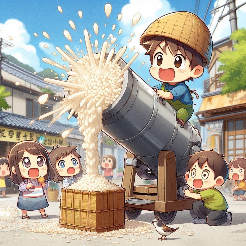 豪快！ポン菓子