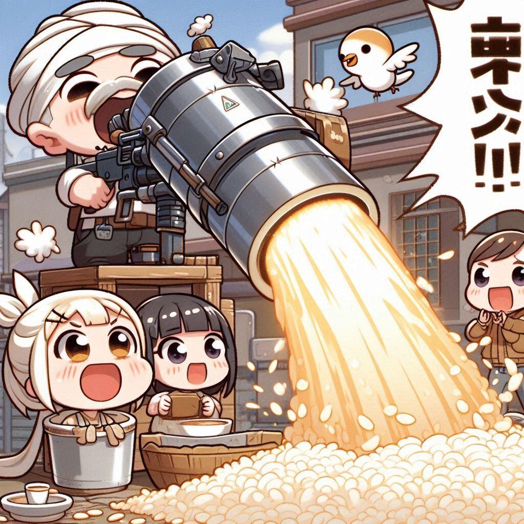 豪快！ポン菓子