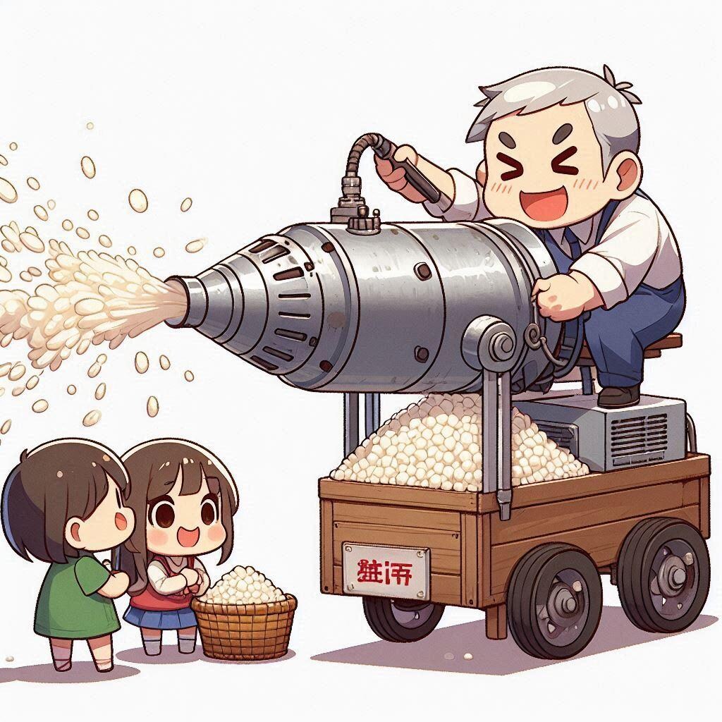 豪快！ポン菓子