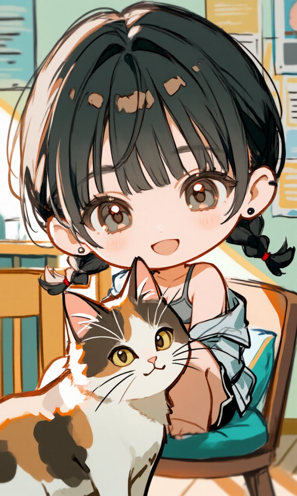 ちびキャラ、みさき、にゃんこと、ごろごろ