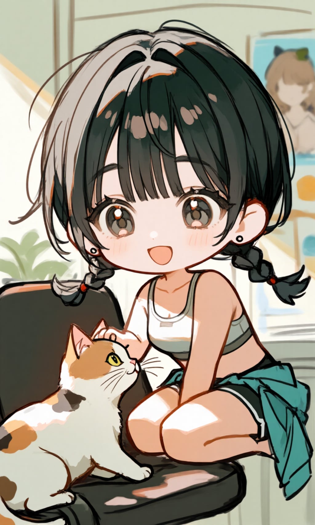 ちびキャラ、みさき、にゃんこと、ごろごろ