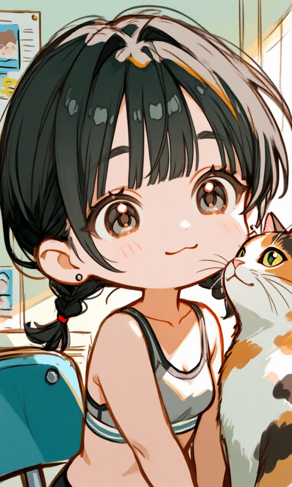 ちびキャラ、みさき、にゃんこと、ごろごろ