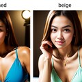 プロンプト研究（肌色：tanned, beige, white）（veryの効果） 3枚目