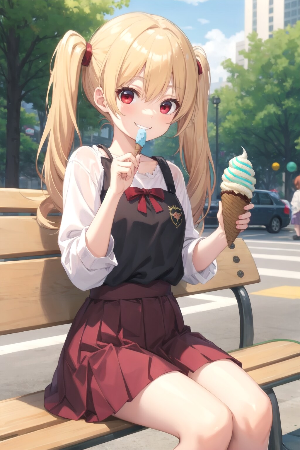 アイスを食べる女の子