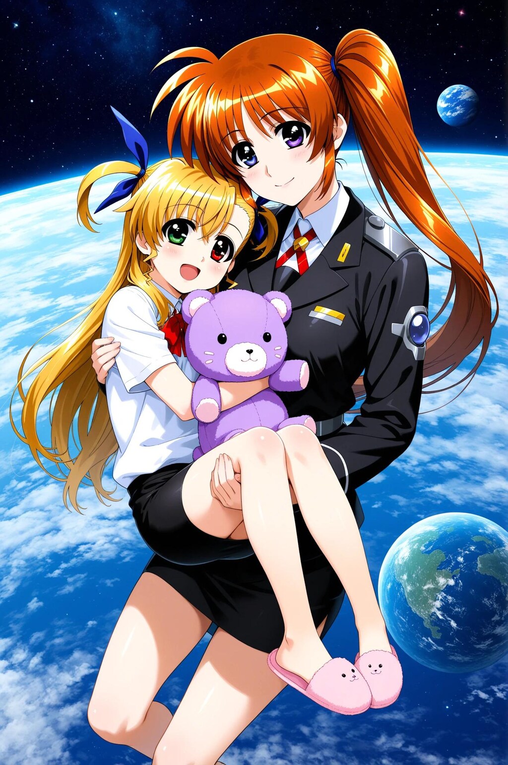 ヴィヴィオ➡　恥ずかしいよ～　なのは➡　いいから　いいから