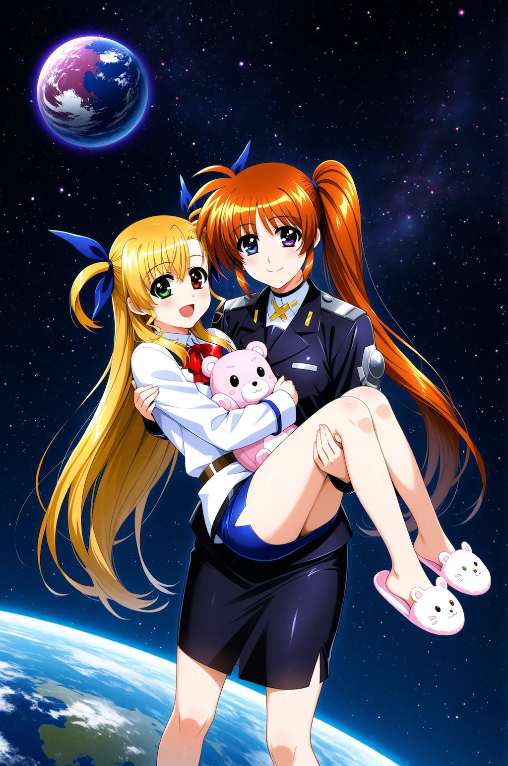 ヴィヴィオ➡　恥ずかしいよ～　なのは➡　いいから　いいから