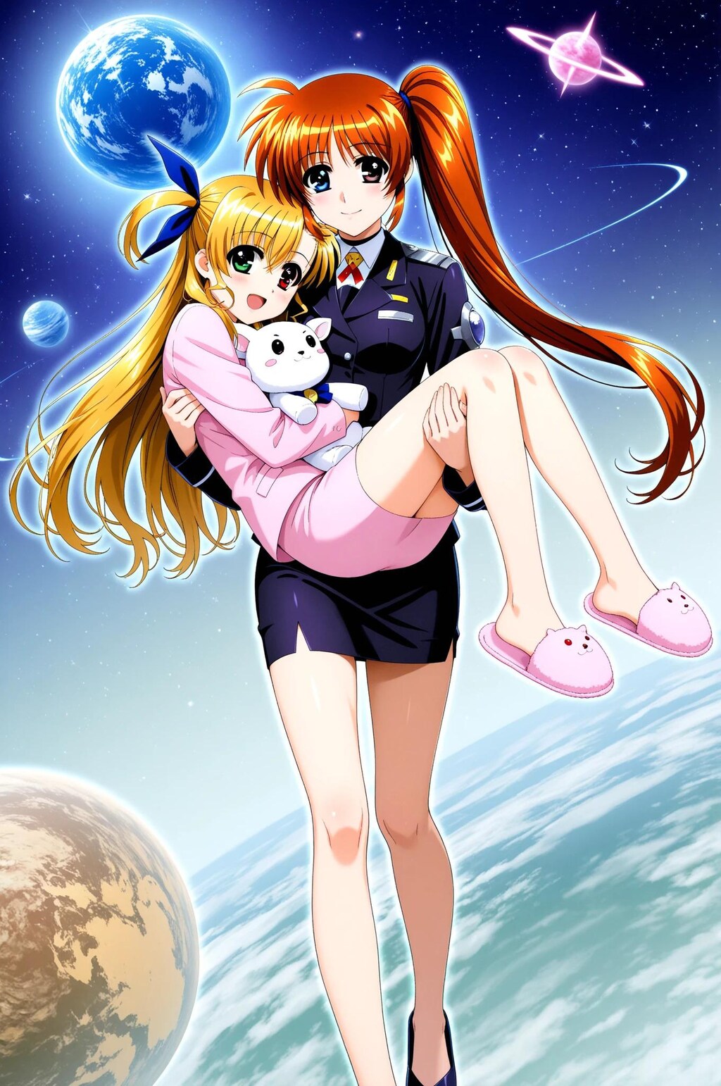 ヴィヴィオ➡　恥ずかしいよ～　なのは➡　いいから　いいから