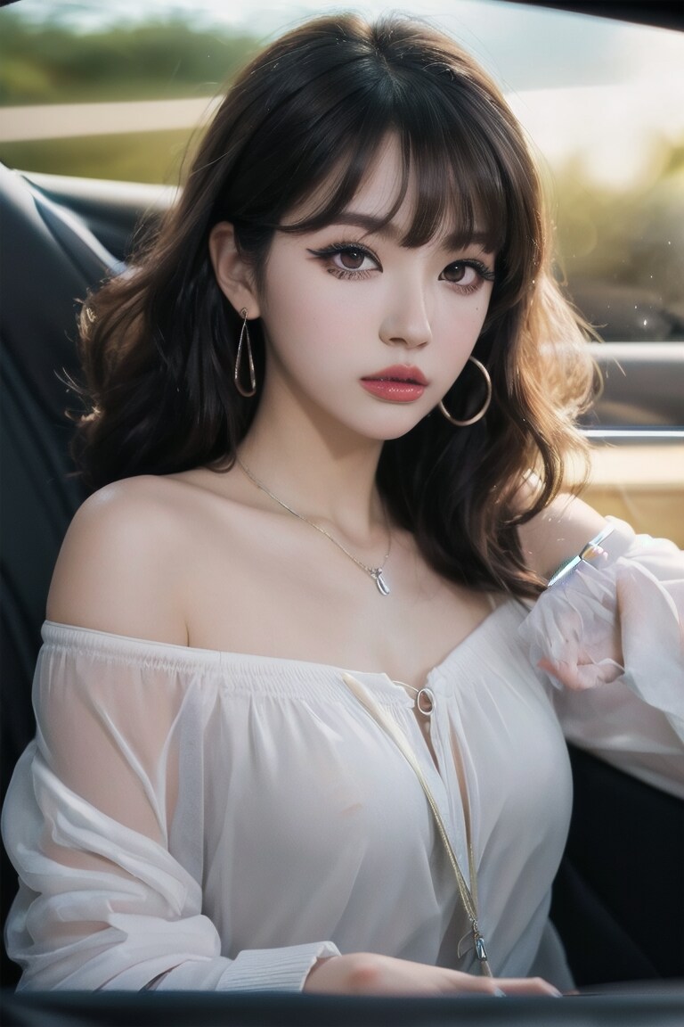 助手席の美女