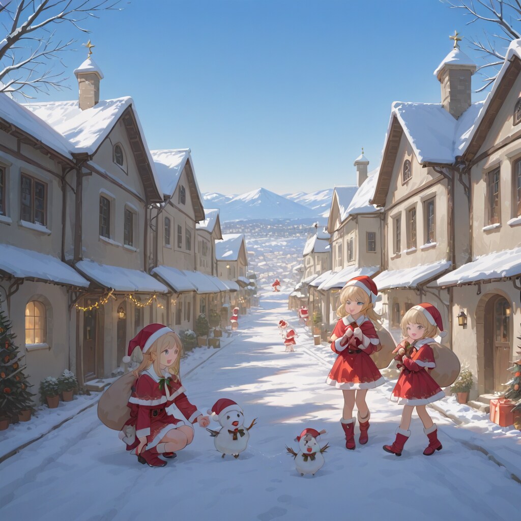 クリスマスタウンの朝 | の人気AIイラスト・グラビア