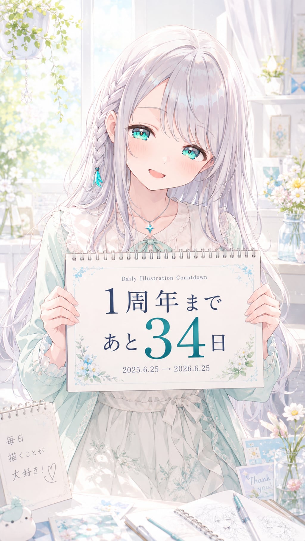 デイリーイラスト1周年カウントダウン
