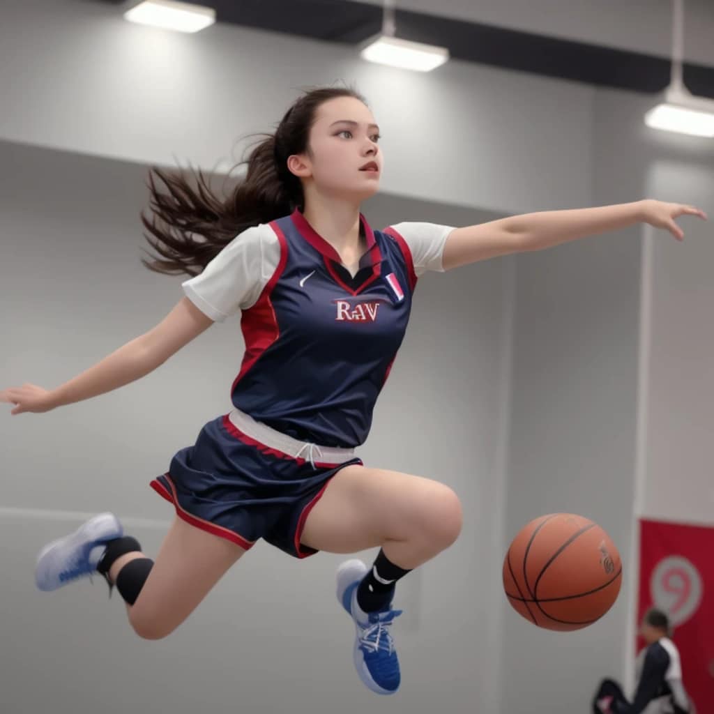 黒髪ロングでユニフォームの美女１６６