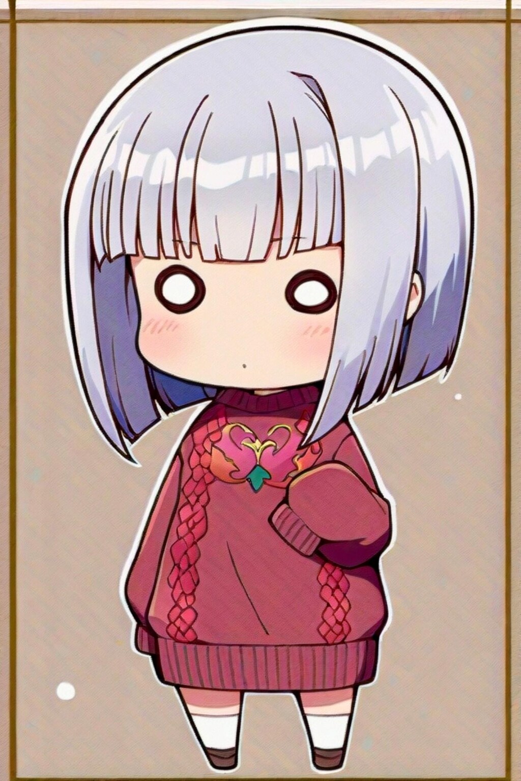 白髪ちゃんとセーター