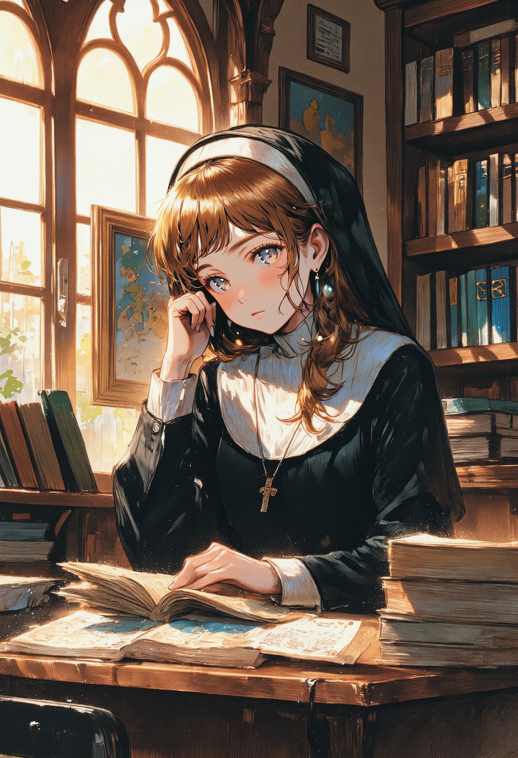 読書する修道女