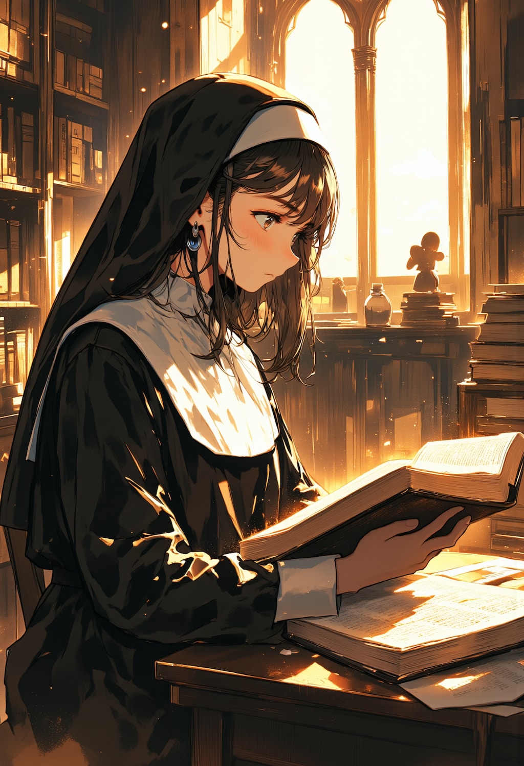 読書する修道女