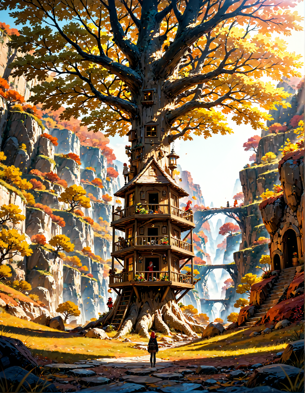 ツリーハウスのある風景