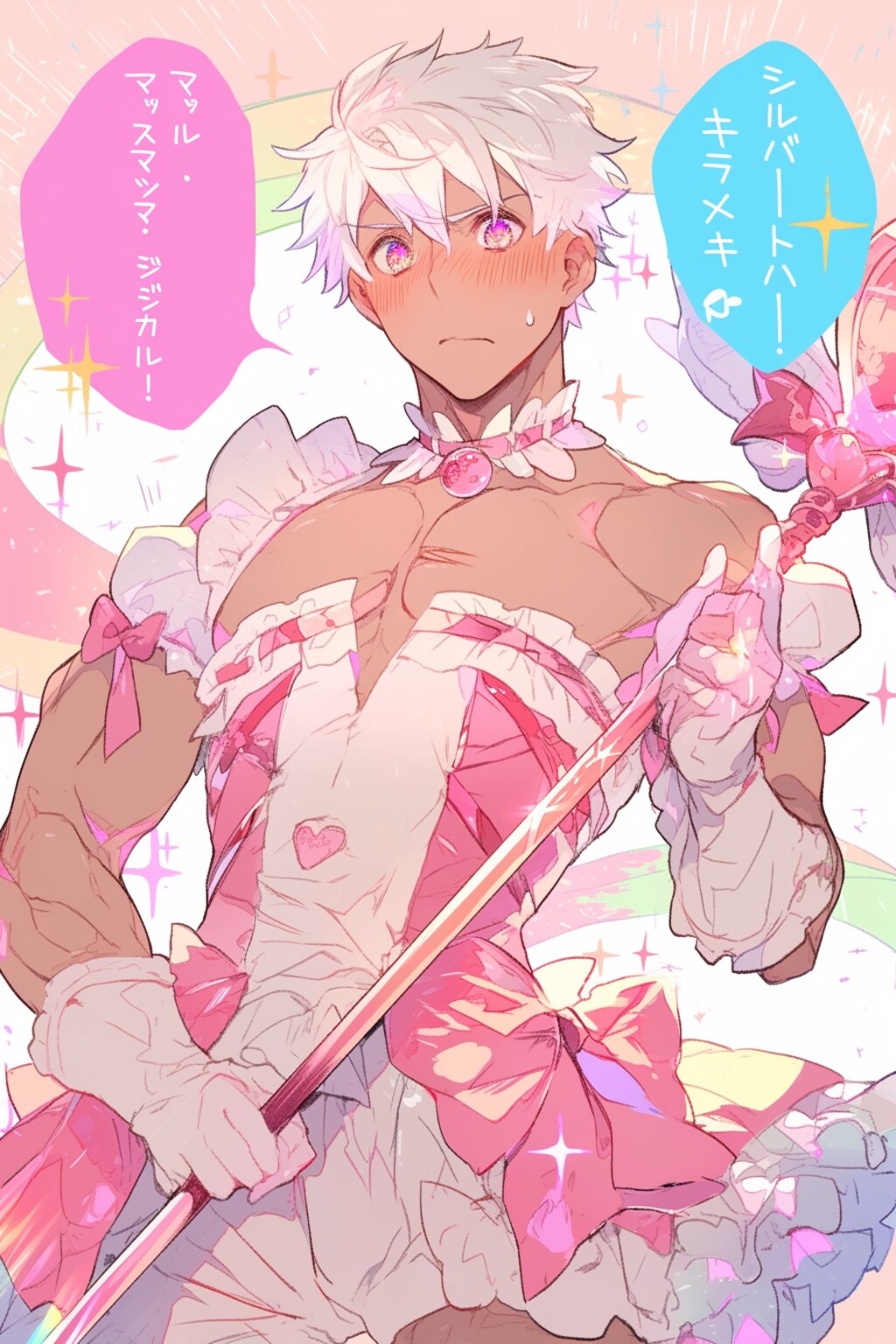 弾ける雄胸
