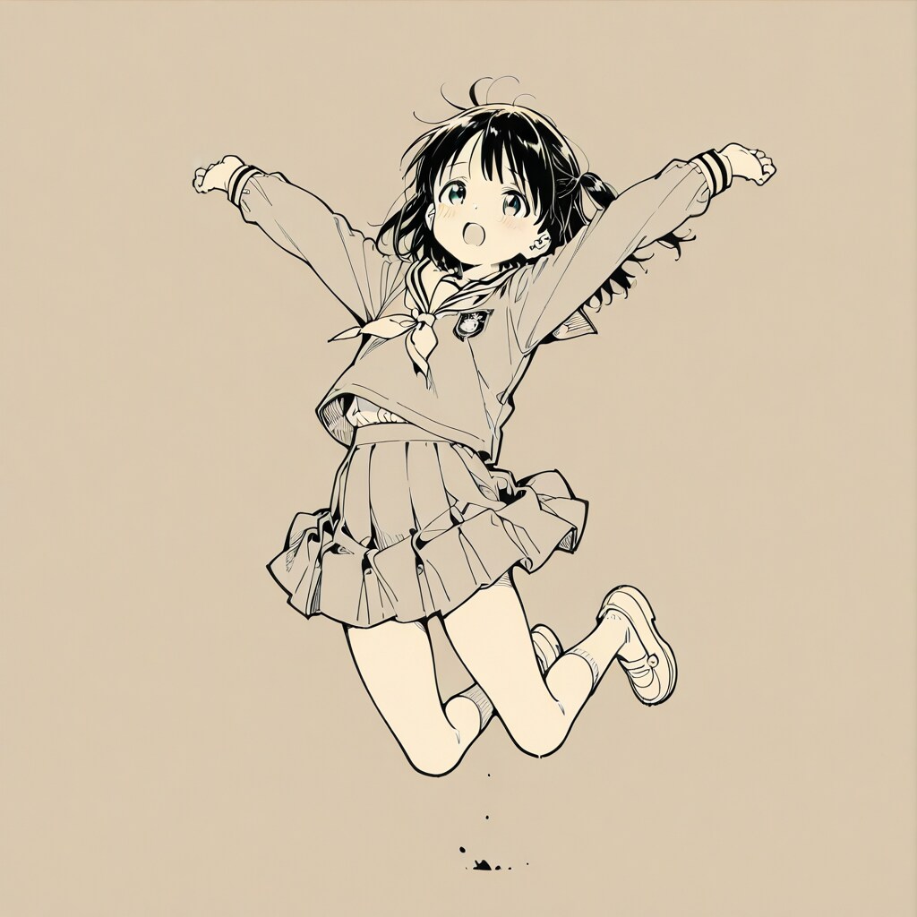 下書きの女の子