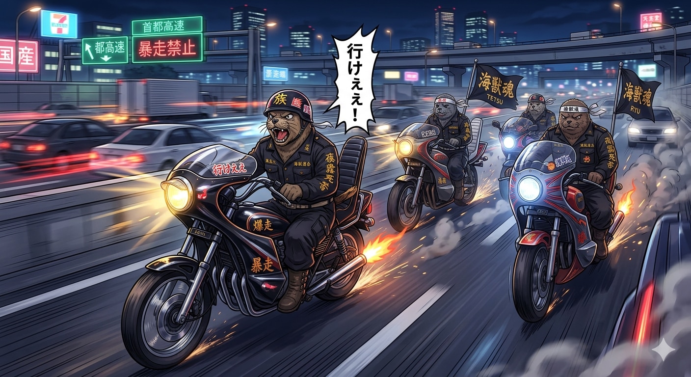 アザラシ暴走族の集団 | の人気AIイラスト・グラビア