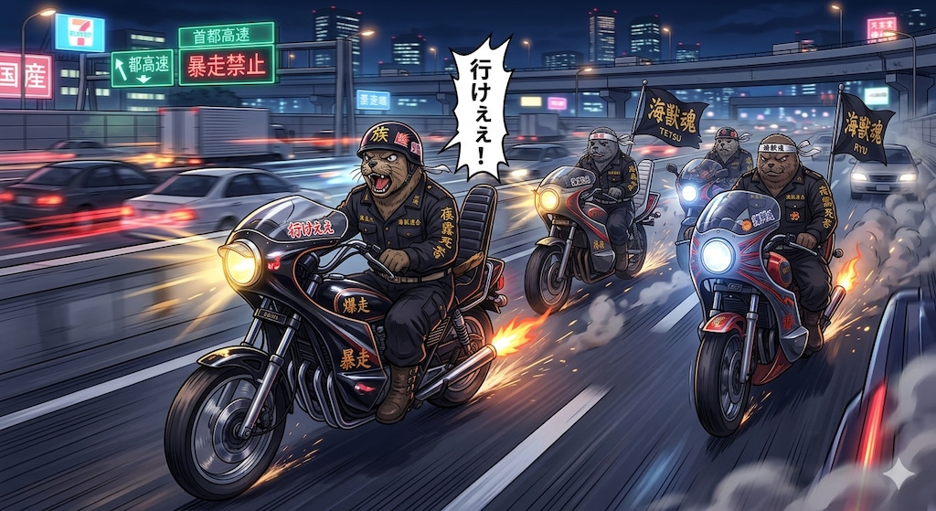 アザラシ暴走族の集団