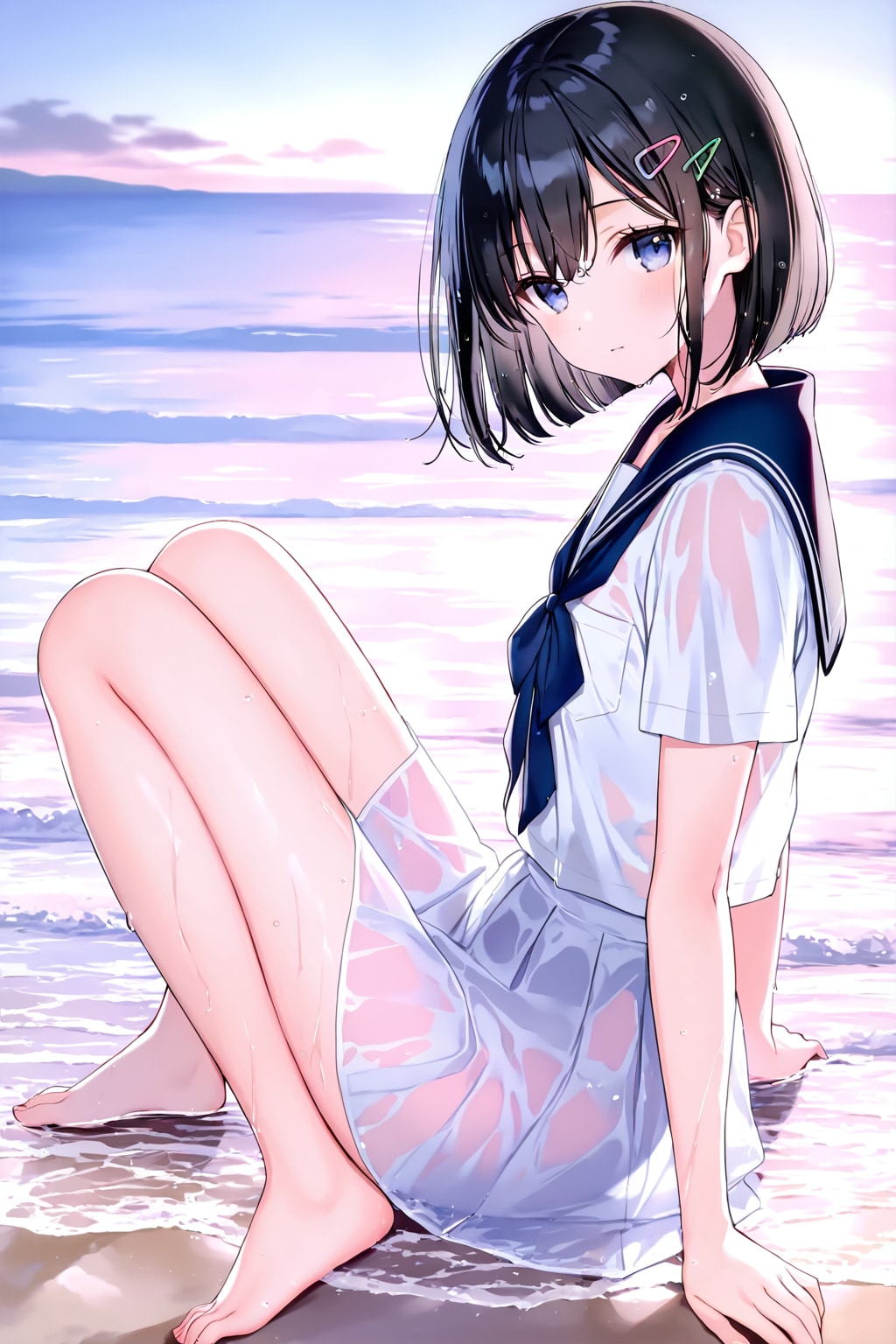 セーラー服と砂浜(LILAC)(31)
