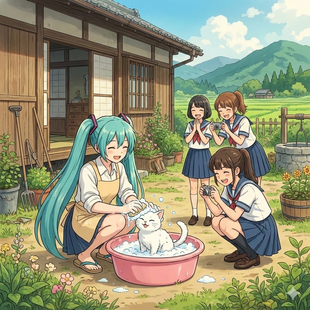 子猫を洗って今年の垢を落とす