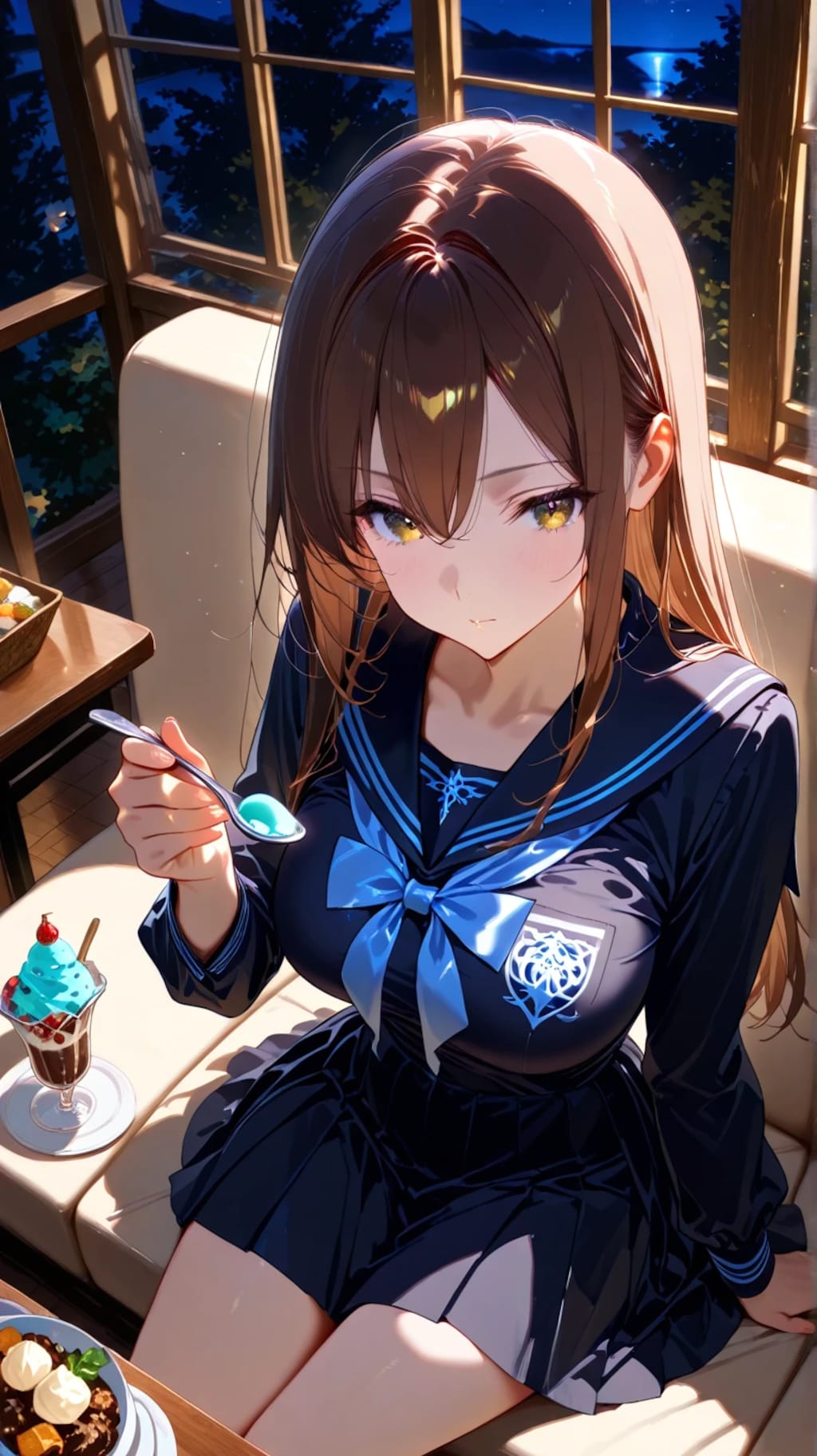 女子高生と食事