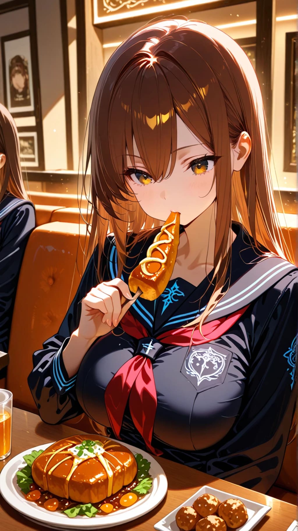 女子高生と食事