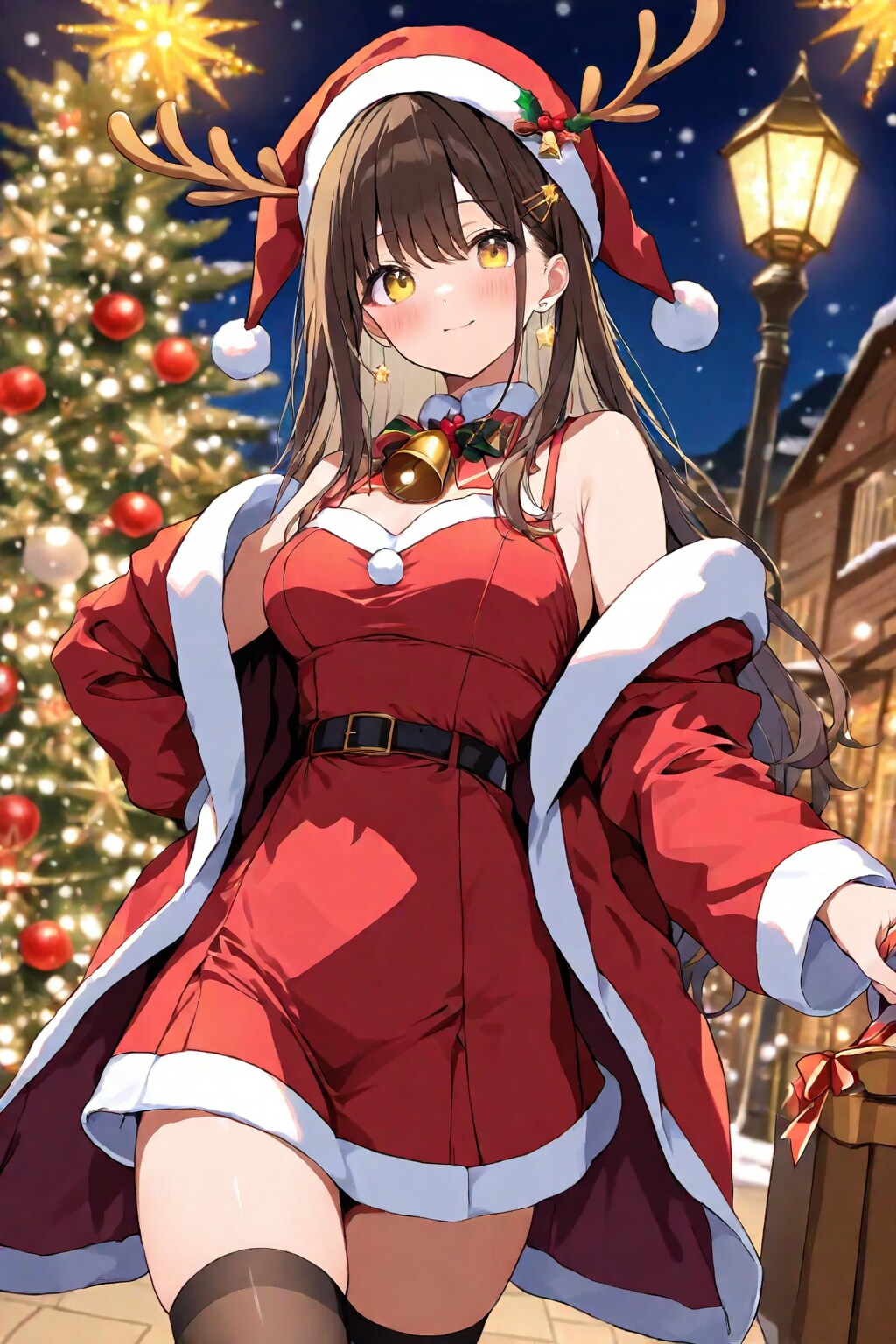 トナカイの角付きのサンタガール | の人気AIイラスト・グラビア