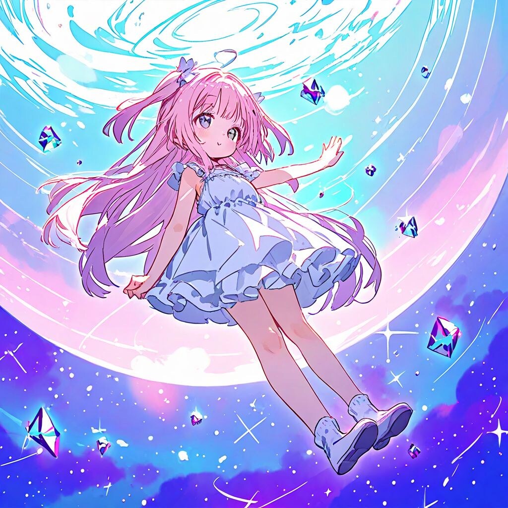宙を舞う女の子