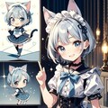 猫耳ちゃん　コラージュ 2枚目